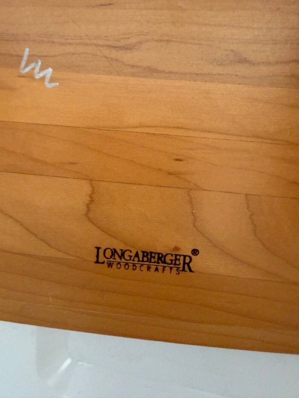 Longaberger Handwoven Lunch Basket With Wooden Top Double Handle Signed 2001 - Picture 8 of 16